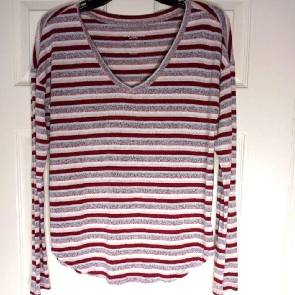 American Eagle Outfitters Soft & Sexy Striped Long Sleeve Women's Top Size M.